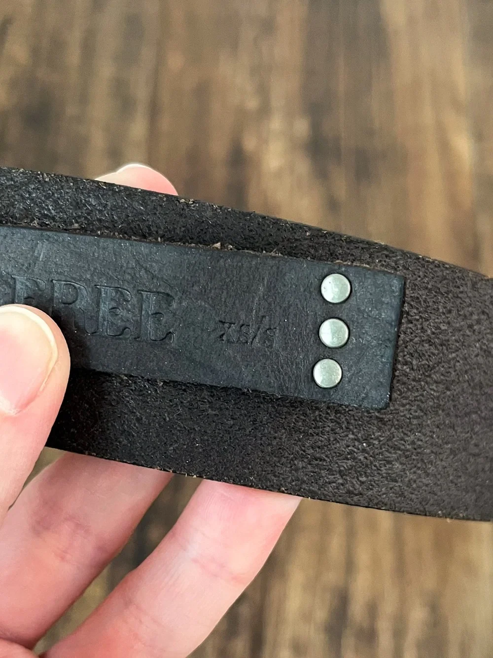 Free People We The Free Getty Leather Belt Slanted Buckle Boho Size XS/S Black